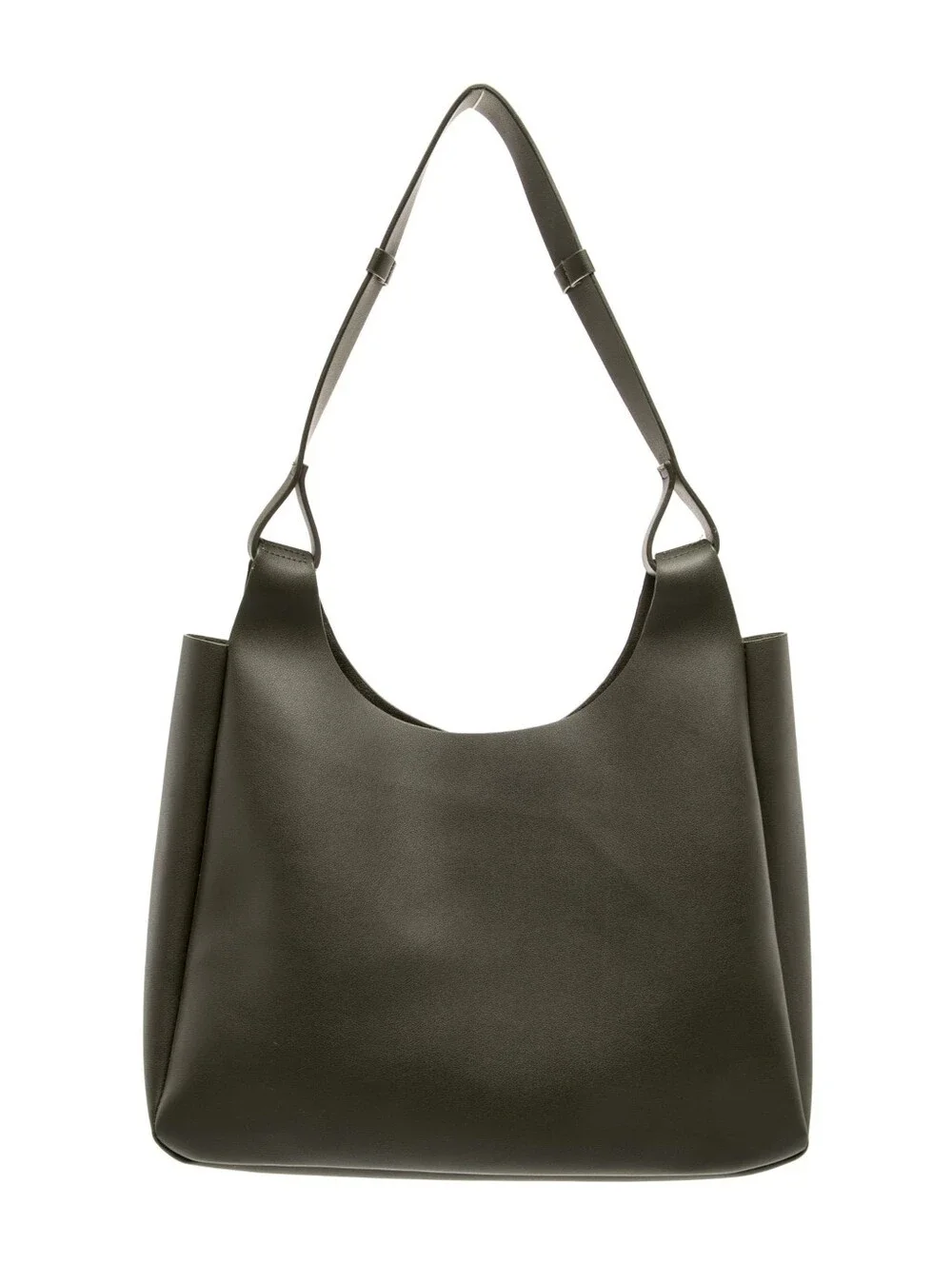 Neiman Marcus Dark Olive Green Vegan Leather Shoulder Bag NWOT